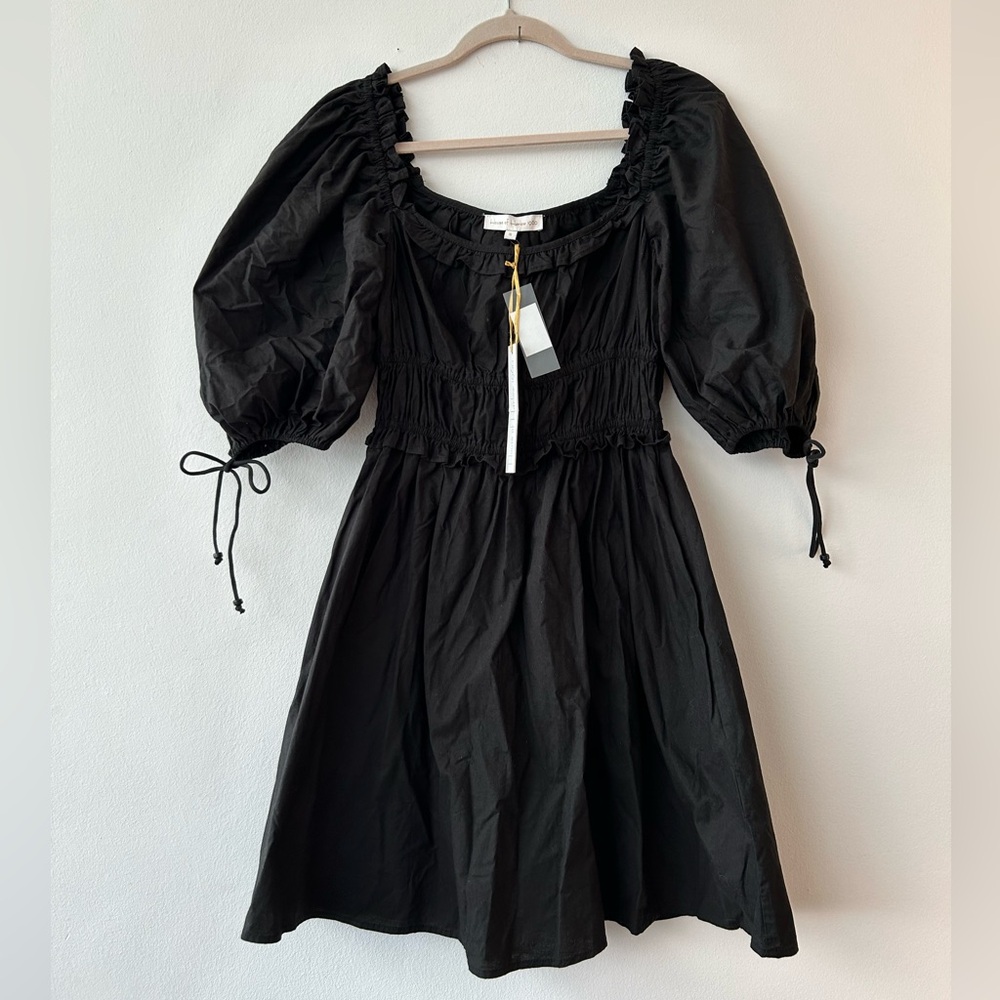 NWT House of Harlow Black Peasant Milkmaid Ruffle Dress Small - Picture 2 of 10